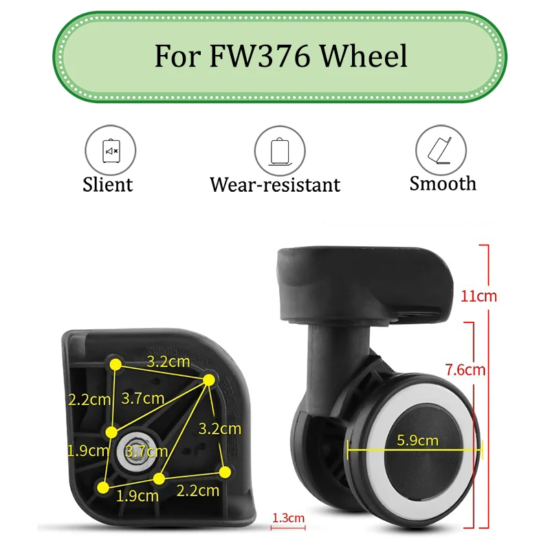 

For FW376 Universal Wheel Replace The Luggage With Quiet Wear-resistant Push-pull Smooth Shock Absorption Replacement Accessory