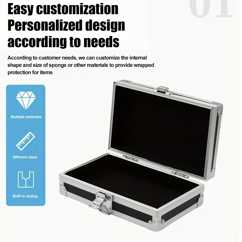 18x11x5.8cm Aluminum Alloy tool box Small Equipment Precision Parts Storage Box Jewelry Storage and Display Box