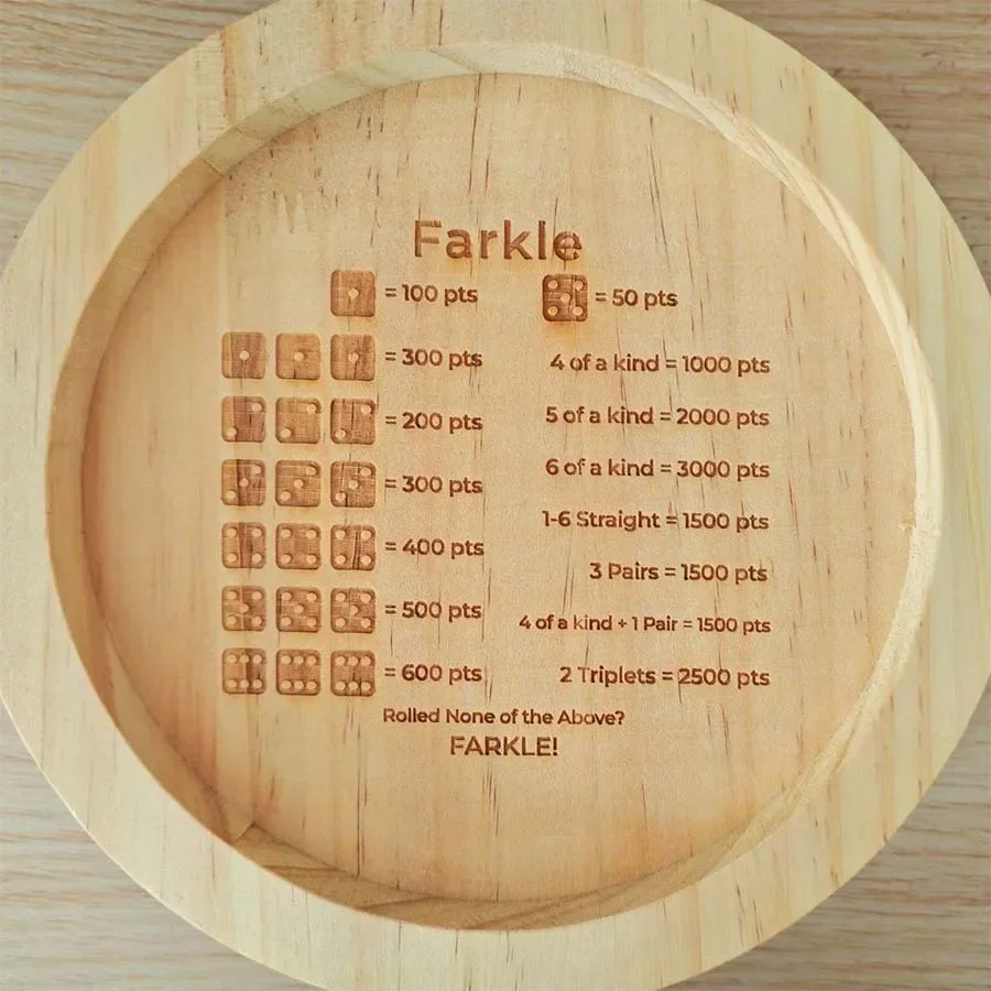 Farkel tray with dice, compact, lightweight and space-saving, portable for carrying, family gatherings, OH00028-fro