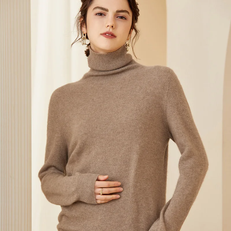 

Knitted Sweaters Cashmere Sweater Women's 100% Cashmere Turtleneck Fashion Pullover Winter Autumn Jumpers Top Female Clothing