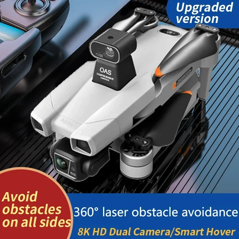 

New AE86 PRO Drone 8K Professiona Camera Laser Obstacle Avoidance 3-axis Super Night Video 5G WIFI GPS 6KM FPV RC Quadcopter