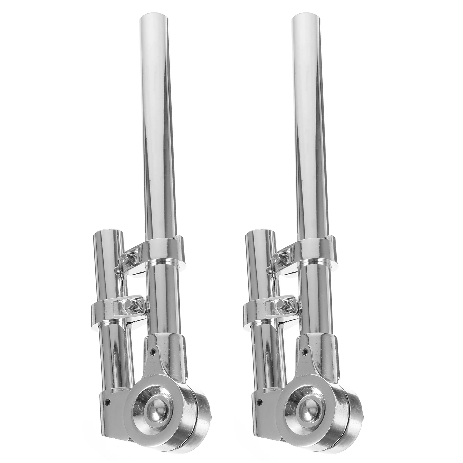 

1 Pair Drum Hanging Brackets Silver Adjustable Length for Tom Drums Percussion Hardware Stand Lightweight Sturdy Metal Compact