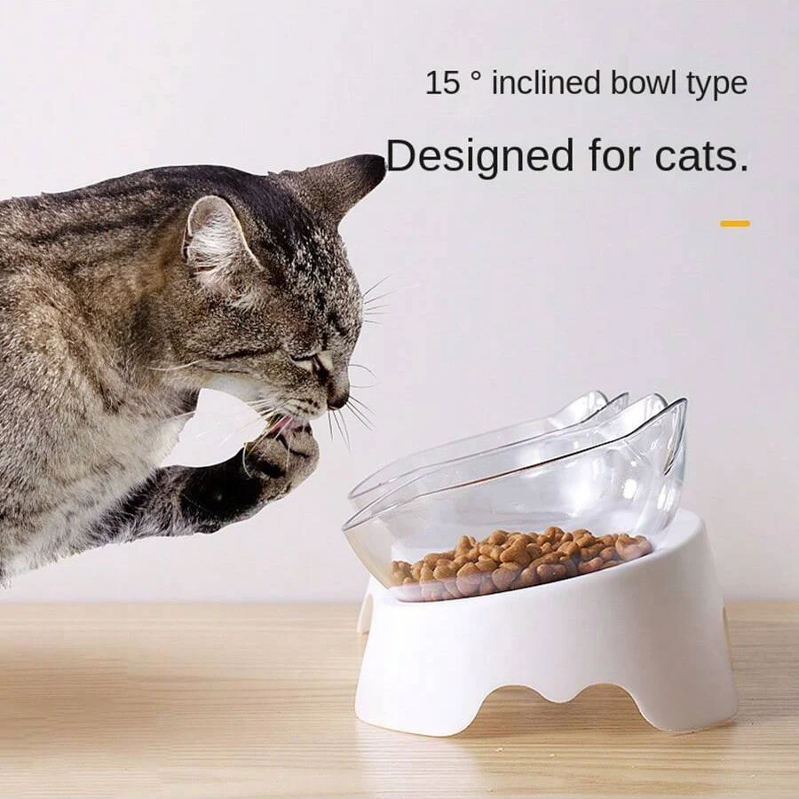 Pet Bowl for Cats and Dogs, Automatic Drinking Water Feeder, Cat Bowl with Slanted Mouth, Single and Double Bowl, Cat Food Bowl, Dog Bowl, Pet