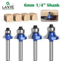 LAVIE 1pc 6mm 1/4” Shank Corner Round Professional level Over Router Bit  Milling Cutter For Wood Woodworking Tool Tungsten