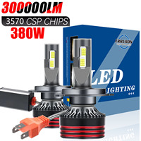 Erruson 380W 300000LM H4 LED H7 H11 Car Headlight Bulb High Power CSP H1 H3 9005 9006 9012 HIR2 Turbo Lamp 6000K Car Light 12V