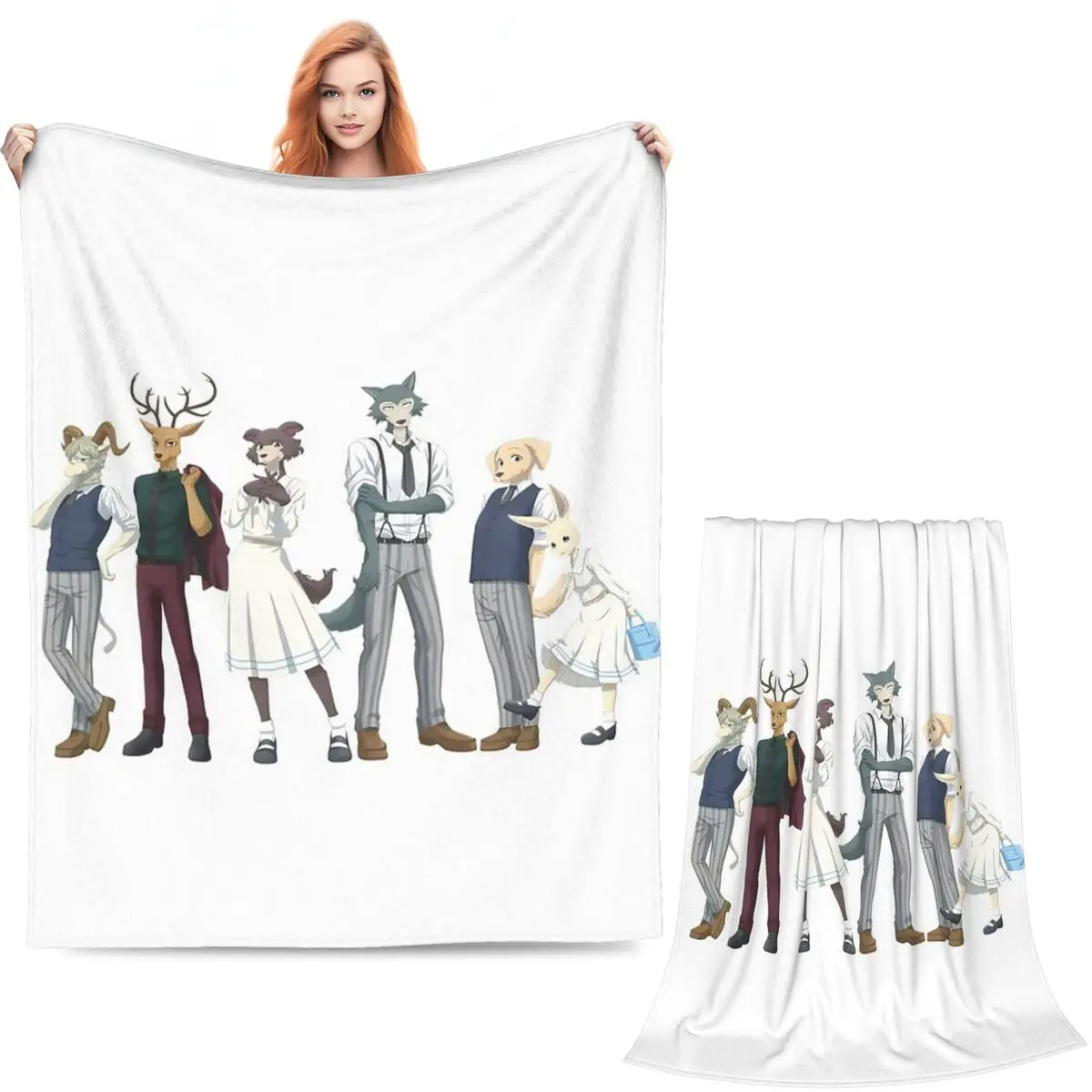 Beastars Blanket Soft Warm Flannel Throw Blanket Bedding for Bed Living room Picnic Travel Home Sofa