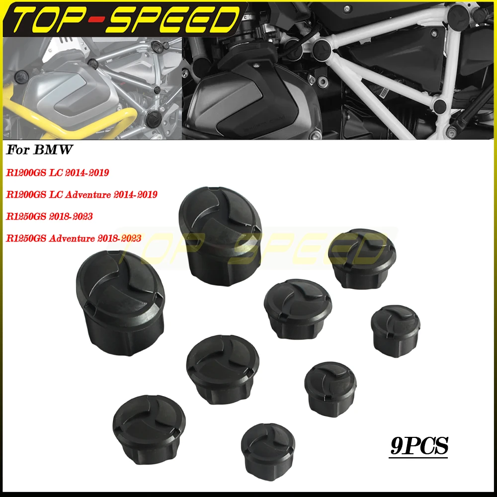 

9PCS For BMW R1200GS LC Adventure 2014-2019 R1250GS Adventure 2018-2023 R 1250 GS Motorcycle Side Frame Hole Cover Caps Plug Cap