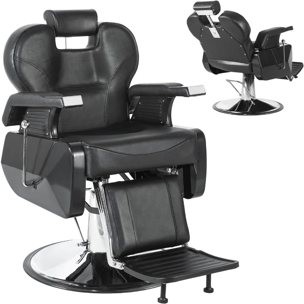 Barber Chair, Hydraulic Recline Hair Chair for Barbershop, All Purpose Styling Chair for Beauty Shampoo Tattoo Pedicure