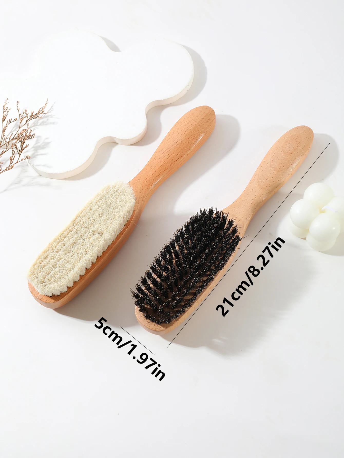 Spazzola per capelli in legno, spazzola in lana di legno ultra morbida e spazzola per capelli con setole, strumenti per la cura e lo styling dei capelli, speciale per parrucche di capelli veri