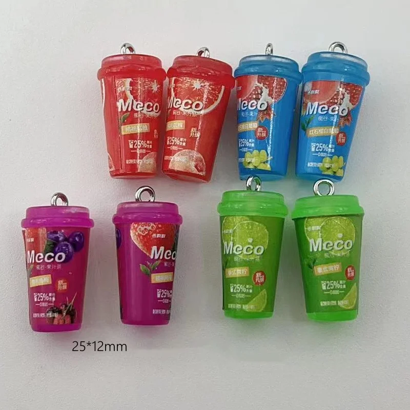 10pcs Plastic Popular Beverages Charm Juice Alcohol Lemon Water Bottles Jewelry Making Resin Pendants Mini Crafts image 6