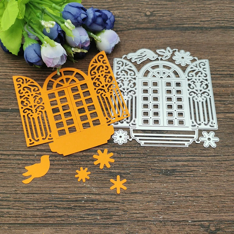 Fenster Metall Schneiden Stirbt Schablonen Für DIY Scrapbooking Dekorative Präge Handwerk Vorlage