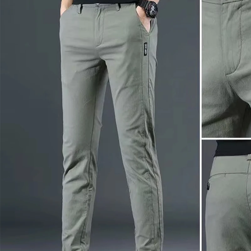 Spring Autumn Elegant Fashion Harajuku Slim Fit Trousers Loose All Match Sport Casual Pants Solid Pockets Straight Leg Pants