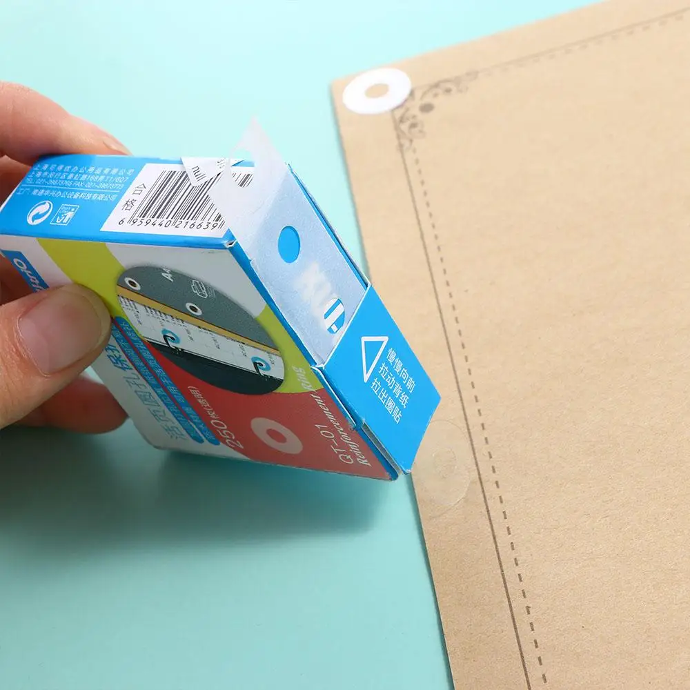 15mm Loose Leaf Self Adhesive Student Hole Punch Protector Hole Reinforcement Labels Binding Paper Sticker Round Stickers