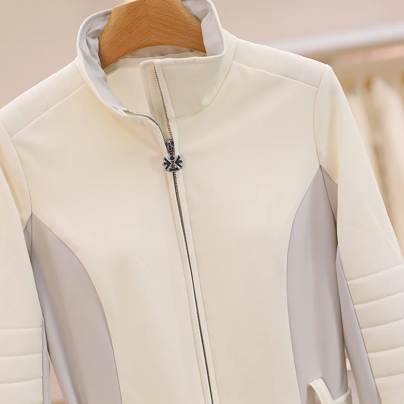 Faionable contraste cor fce forrado cintura cinching gola casual macacão de cintura alta calças femininas quentes 2025 inverno