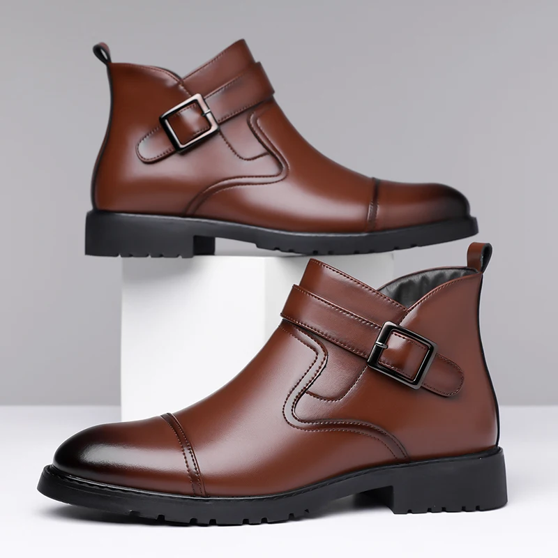

2025 Autumn/Winter New Style Chelsea Boots, Men's High-Top Leather Shoes for Business and Casual Wear Short Boots