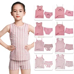 8pcs Kids Clothes Set Girls Vest Suit Childrens Clothing Set Baby Cotton T-Shirts Shorts Quick Dry Sleeveless Tank Top 8-38kg