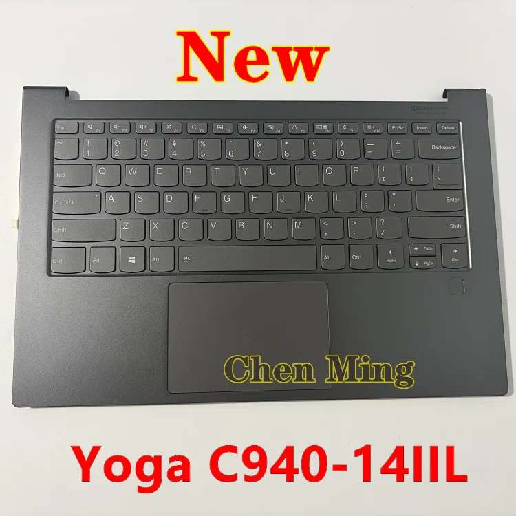 

5CB0U44239 New For Lenovo Yoga C940-14IIL 81Q9 Laptop Upper Case Palmrest C-Cover Backlight keyboard Touchpad English Grey