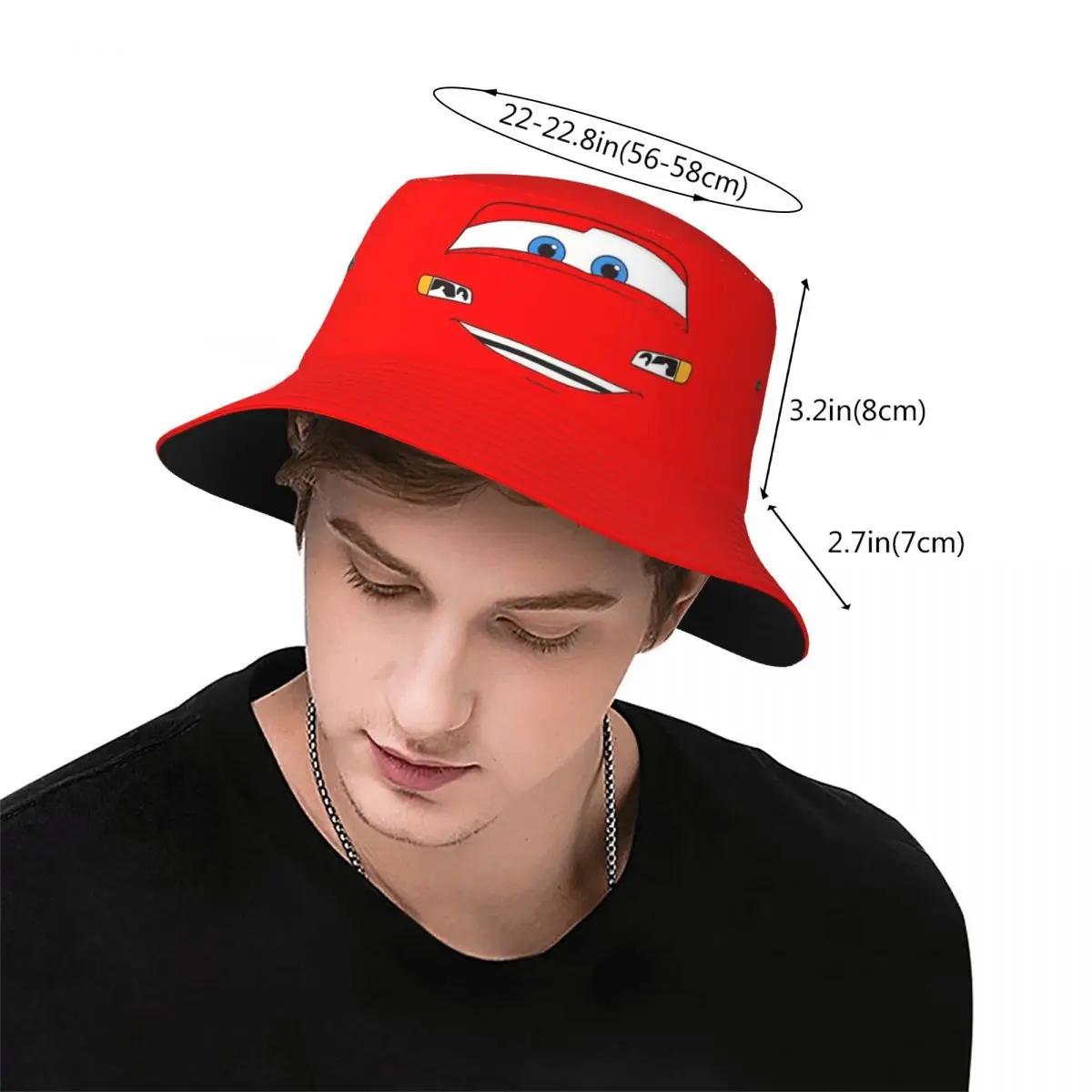 Outdoor Bucket Hats Happy Lightning Mcqueen Cars Bob Hats Men Women Cotton Fisherman Caps Reversible Fisherman Hat Sun