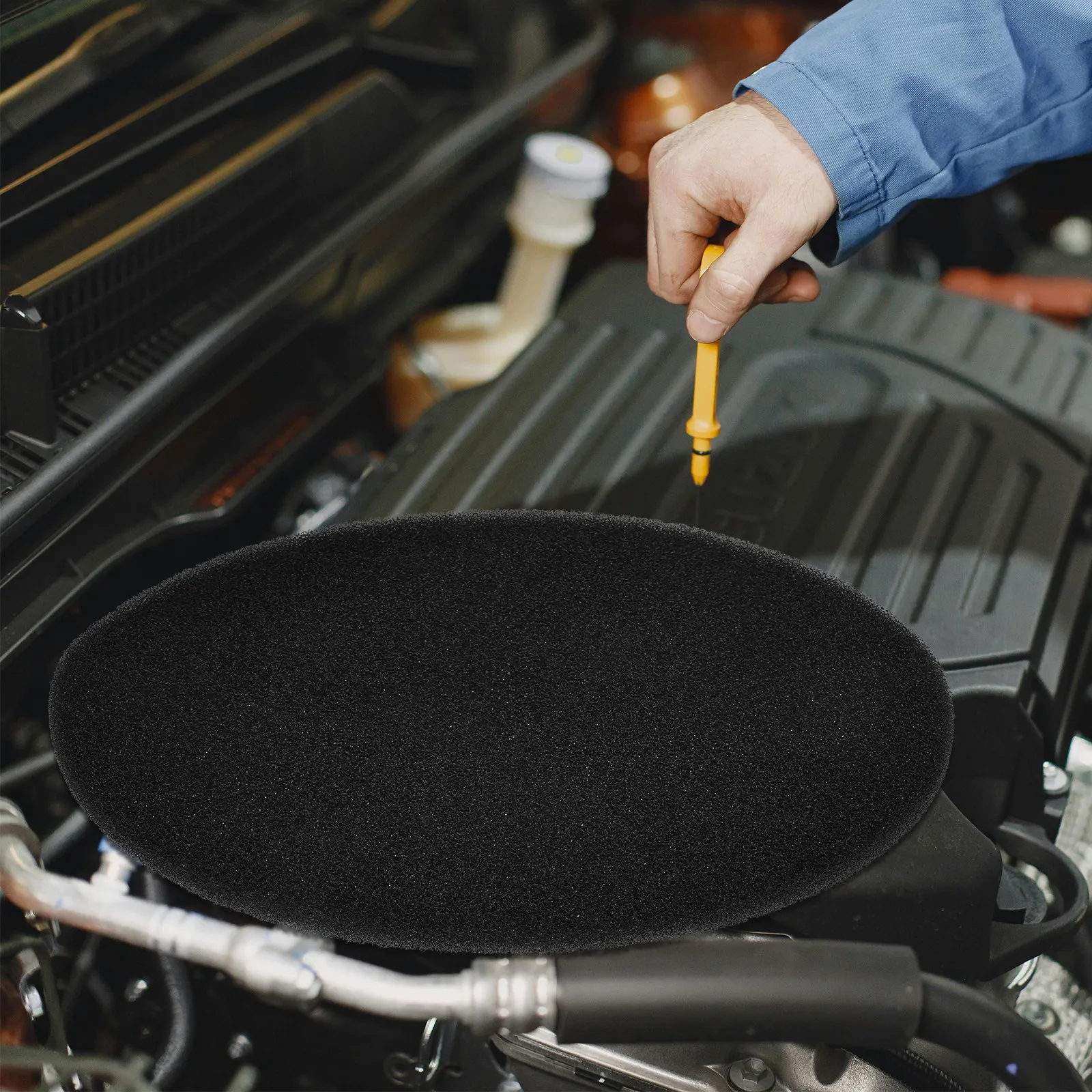 Sponge Oil Drain Splash Pad Round Thick Mat for Oil Change Transmission Fluid Drainage Auto Mechanic Workshop Cleanliness