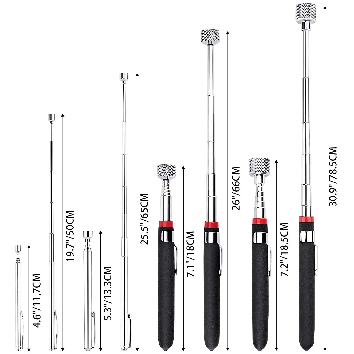 4 pezzi strumento di prelievo magnetico strumento di prelievo magnetico bastone magnetico telescopico 1.5LB 3LB 10LB 15LB regali di compleanno per uomo papà marito