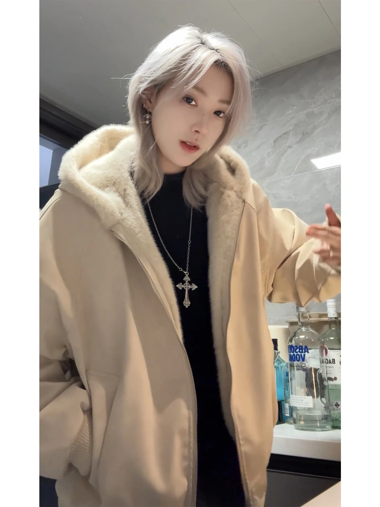 

Мужская зимняя куртка из искусственной кожи или хлопка с имитацией меха кролика, стильный американский дизайн, камуфляж