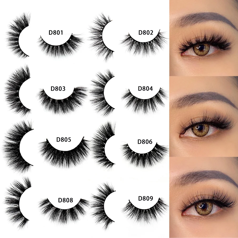 Sztuczne rzęsy z norek 16MM-18MM, dramatycznie gęste, naturalne rzęsy do makijażu, 100% cruelty-free rzęsy z norek.