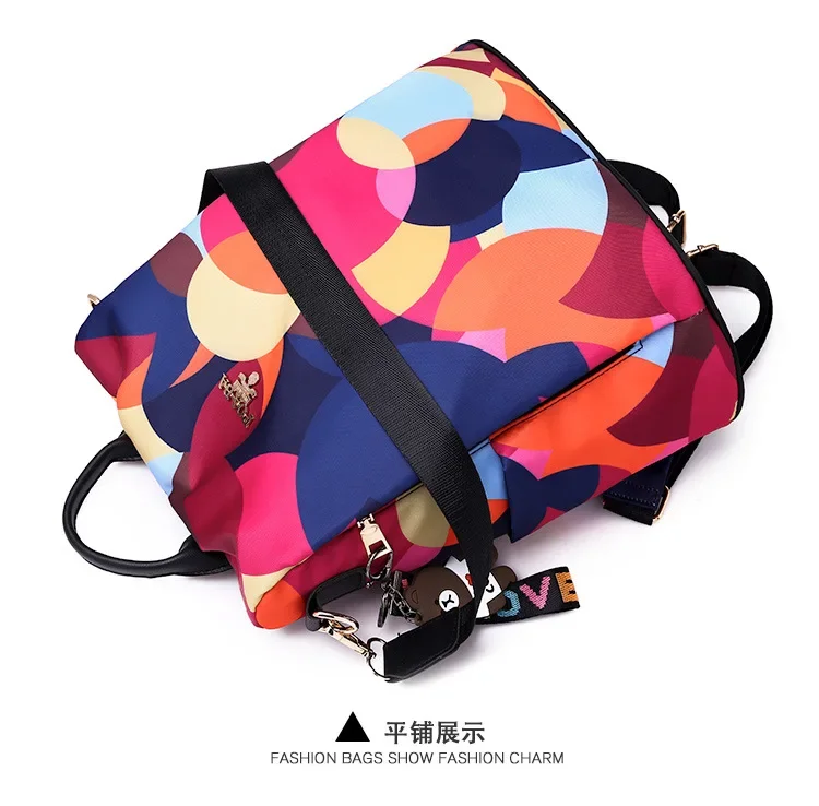 Frauen Rucksack Mode Oxford Tuch Schulter Taschen Schule Taschen für Teenager Große Kapazität Druck Wasserdichte Reise Rucksack – Detail 22
