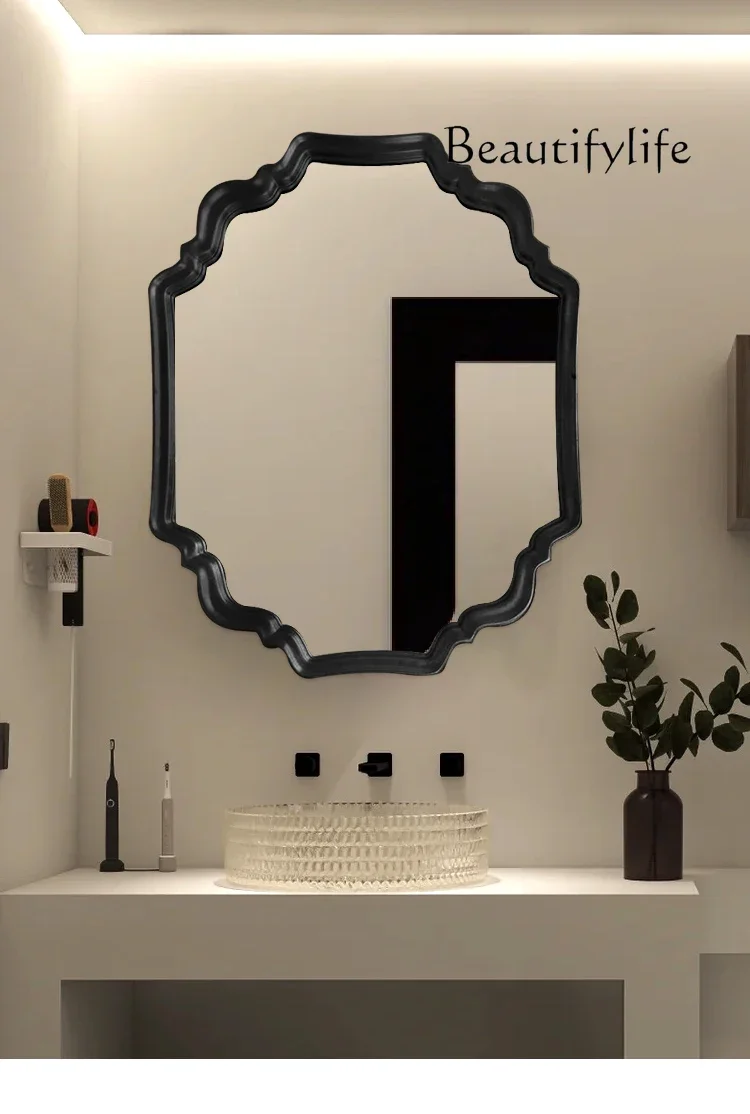 X40 Entrance Special-shaped Smart Bathroom Mirror French Retro Bathroom Mirror American Light Luxury Vanity Mirror Wall Wall