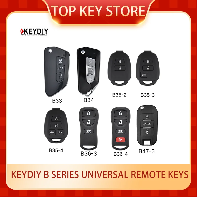 

10PCS KeyDiy KD B Series Universal remote keys B33 B34 B35-2 B35-3 B35-4 B36-3 B36-4 B47-3 For KD900/KDMAX/KDMINI/KDX2/KDX4