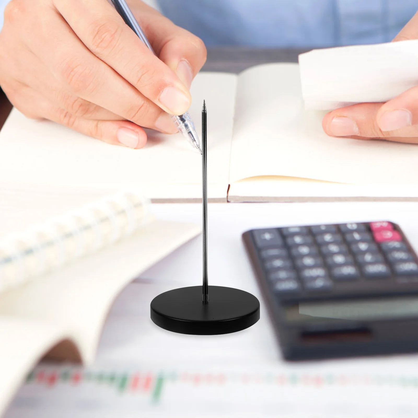 

1Set Black Spike Receipt Holder Paper Menu Organizer Desktop Heavy Base for Home School Restaurant Paper Menu Holder