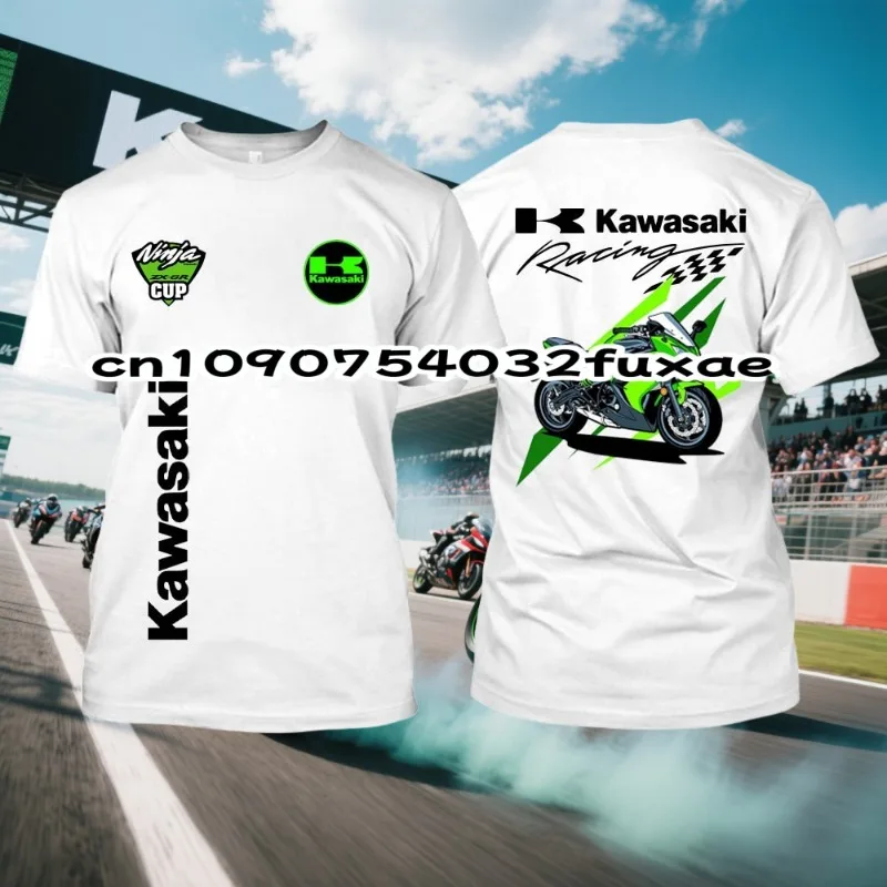 

Kawasaki Мотоциклетная быстросохнущая модная футболка с короткими рукавами, мужская футболка для гоночных фанатов, велосипедная одежда, новая модель 2025 года