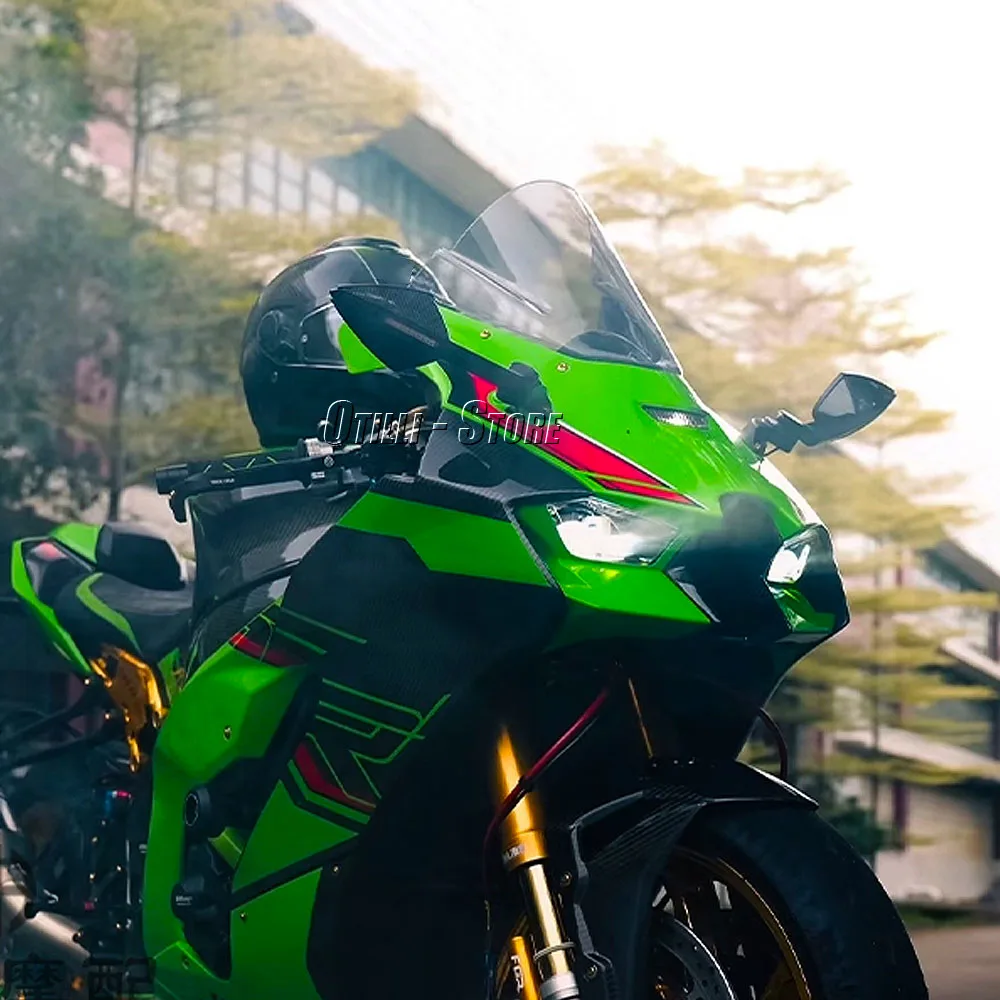 مرايا الرؤية الخلفية للدراجات النارية مع مصباح إشارة الانعطاف LED لـ Kawasaki ZX6R ZX10R Ninja 400 NINJA 650 مرآة الرؤية الخلفية من الألومنيوم