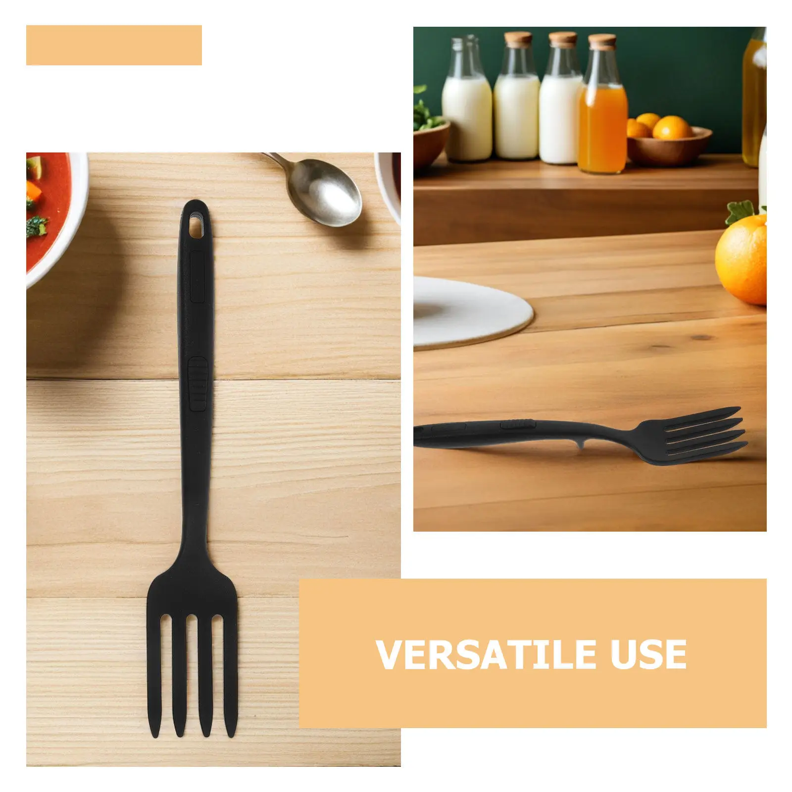 3Pcs Silicone Cooking Fork Set Flexible Heat Resistant Kitchen Utensils for Pasta Stirring Serving Mixing Nonstick