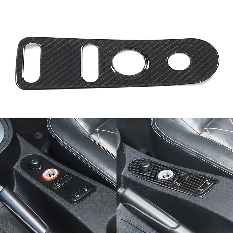 

1Pcs Real carbon fiber For Seat leon 2008-2012 car central door lock button frame decorative sticker car protection accessories