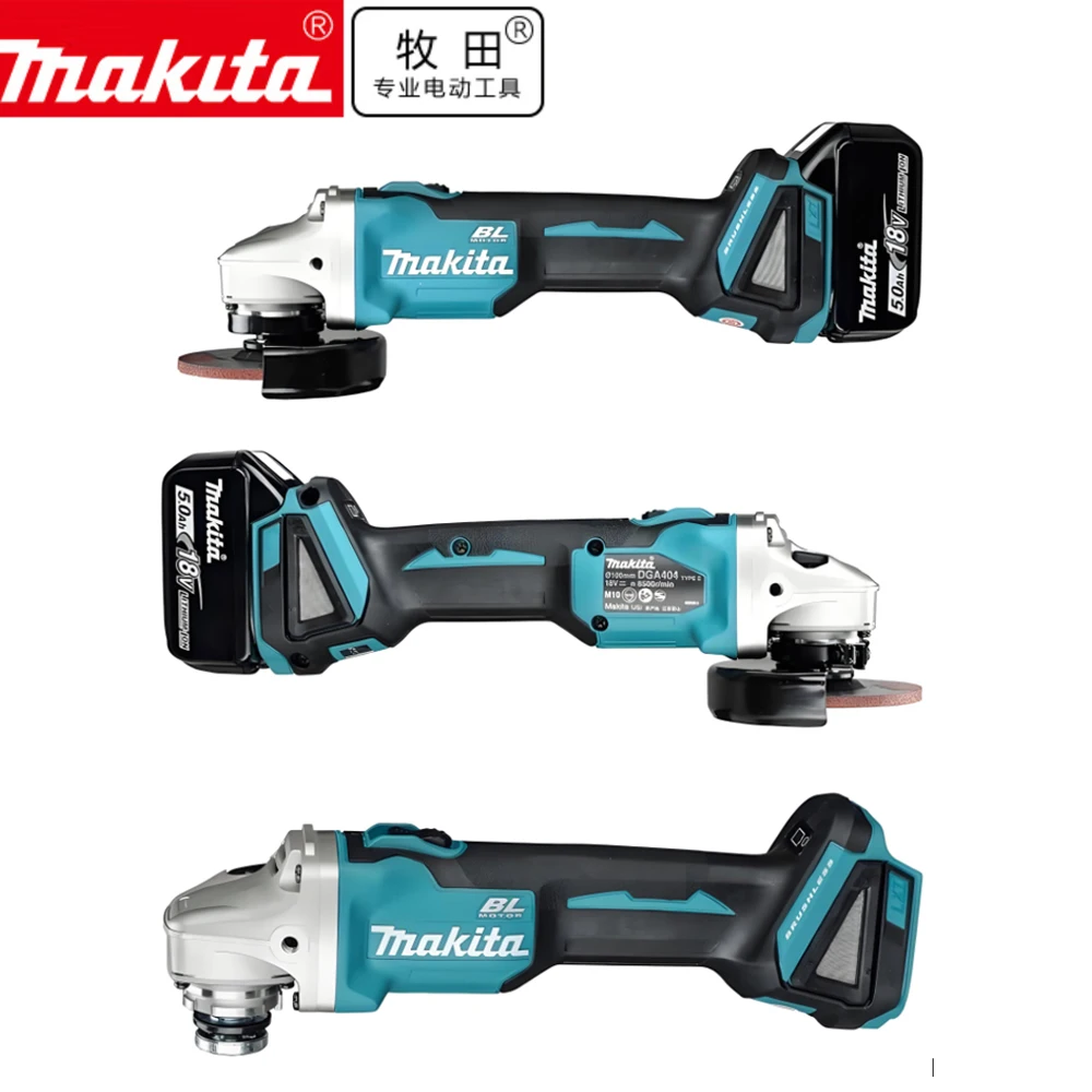 Makita DGA404 125mm battery Brushless Angle Grinder 18V Lithium Battery 125mm Polishing Machine 4 Gear Industrial Cutting Power