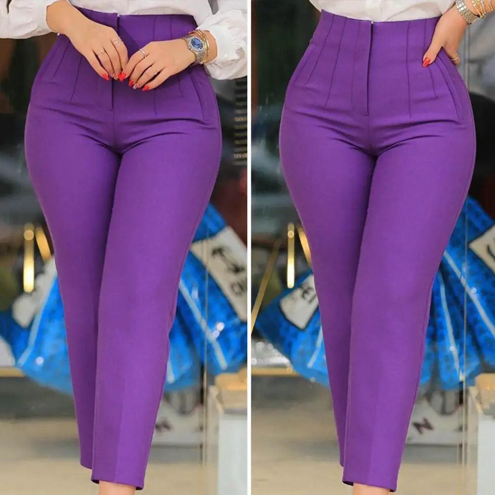 Business Trousers Anti-pilling Pure Color Straight Formal Suit Pants High Waist Colorfast Work Pants Female Clothing