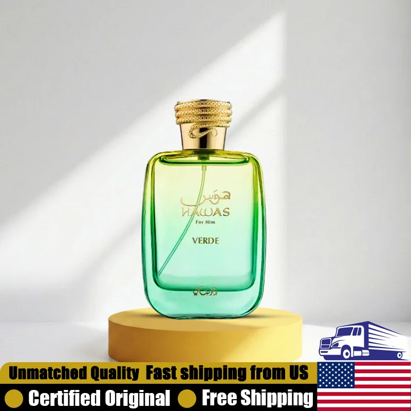 

Rasasi Hawas Verde Eau de Parfum Spray 3.4 Oz Premium Arabian Perfumes Lasting Citrus Aromatic Pheromones Cologne for Men 100 ML