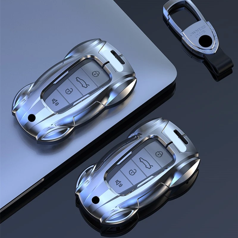 Geely Coolray Binray 서문 Okavango Monjaro New Emgrand Altas 용 금속 자동차 원격 키 커버 케이스 홀더 체인 가방 쉘 Fob