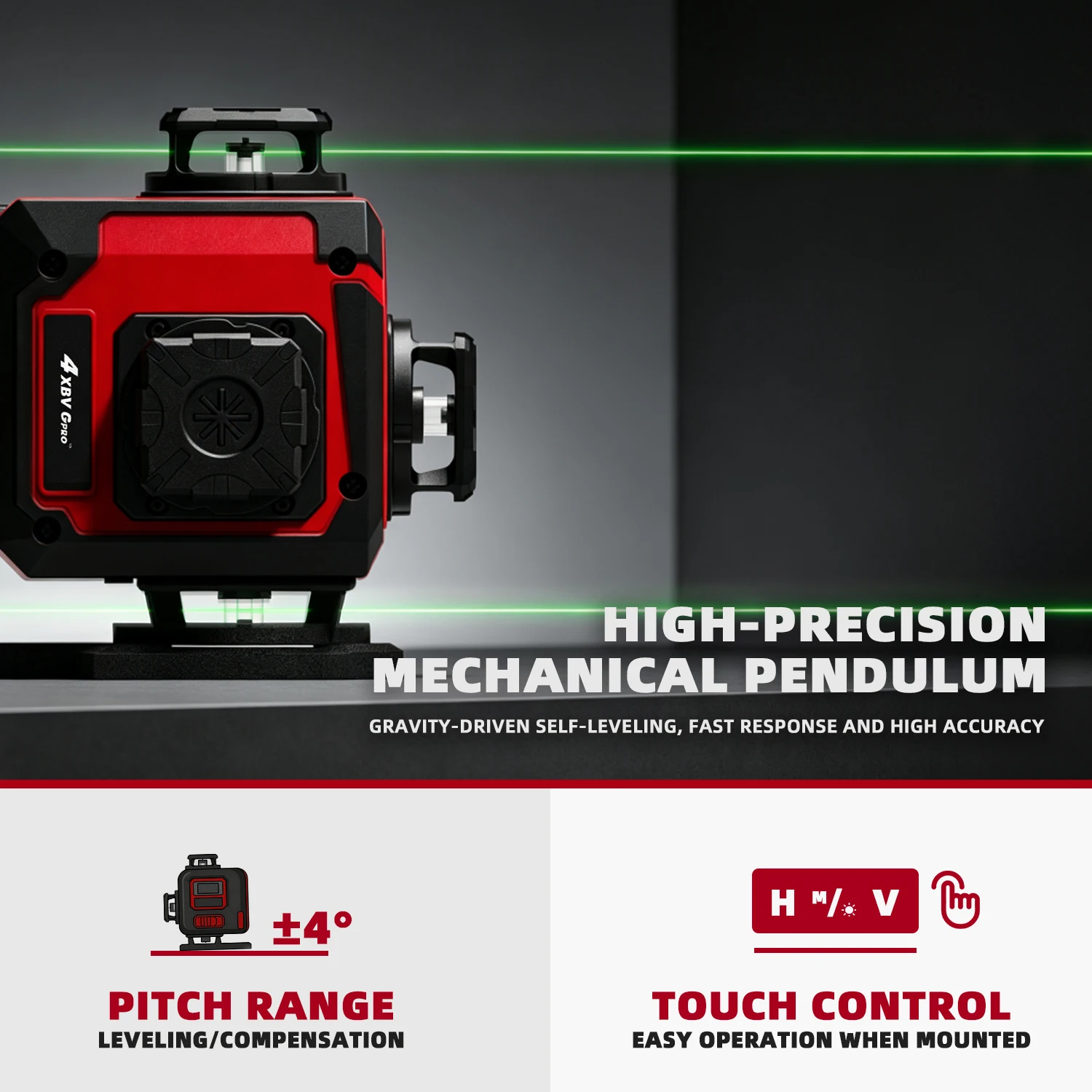 4x360 ° 16ライン4Dグリーンセルフレベリングク - Laser Level 16 Lines 4D Green のレビューと価格