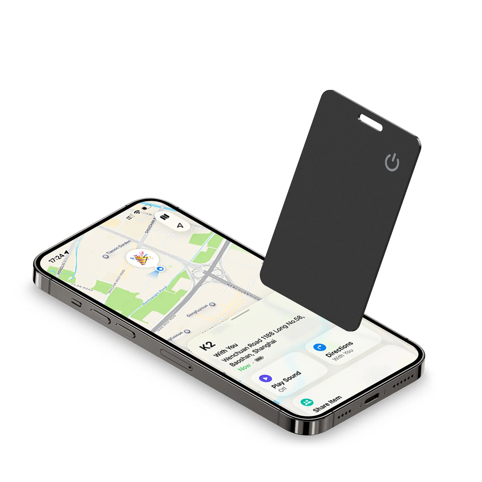 Wireless Charging GPS Locator Waterproof Work with Apple Find My App Item Locator Tracking Device for Luggage Tag Purse Passport