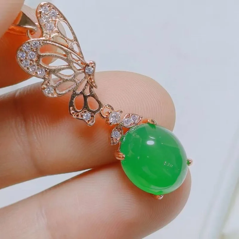 Natural New Chalcedony Butterfly Pendant Women's Popular Model