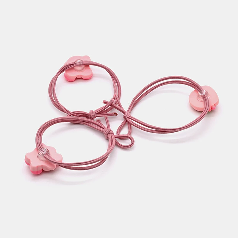 6pcs 커비 헤어 밧줄 소녀 헤어 타이 고탄성 포니 테일 홀더 만화 고무 밴드 헤어 밴드 여성 머리 장식 헤어 액세서리
