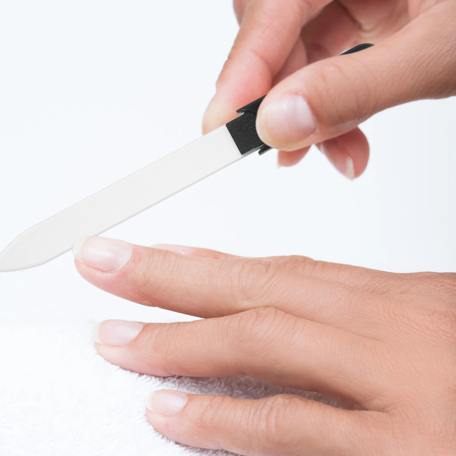 

6pcs Glass Nail Files 14cm Colored Crystal Small for Natural Acrylic Nails Toe Fingernail Trimming Manicure Pedicure Tools Long