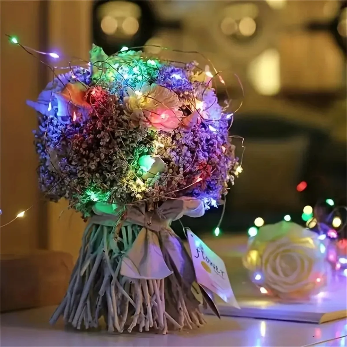 4PC/10PC/40PC LED2M20LED Fairy Battery Powered String Light,excluding battery,Used for Wedding,Party,Bedroom,Bouquet Decoration