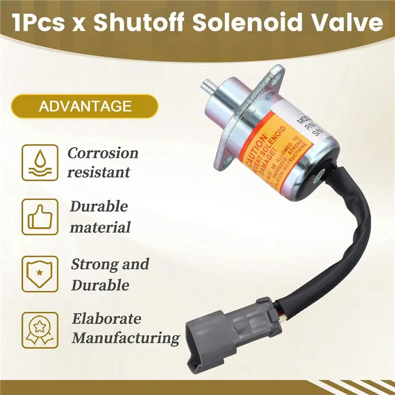 Detalhe 4 de Válvula solenoide A82M-172-7209 12V Shutoff Solenoid Valve For Caterpillar 3024C 3034 Engine Shutdown Oil Cut-Off Solenoid Valve 1727209 Pneumática