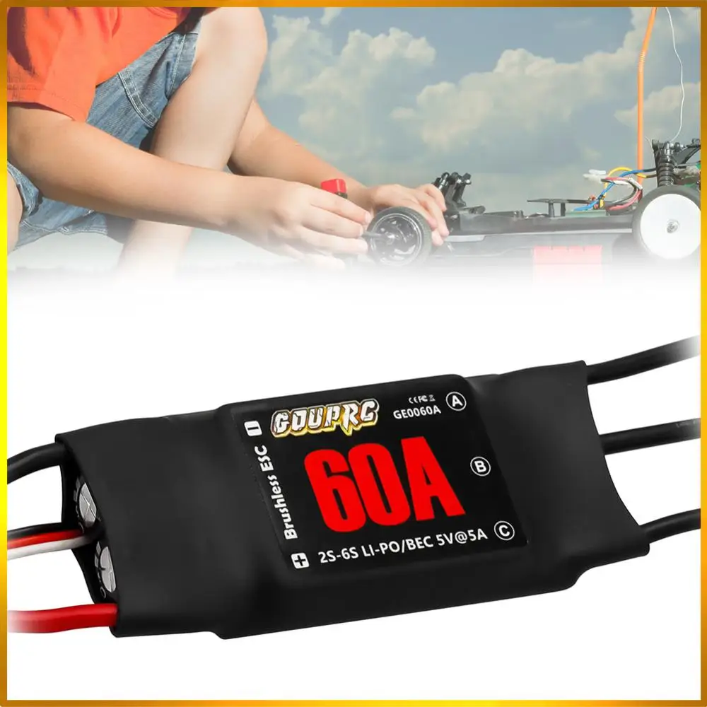 60A Brushless ESC 2-6S Electric Speed Controller with 5V/7A BEC & XT60 Plugs for Drone RC Helicopter Airplane