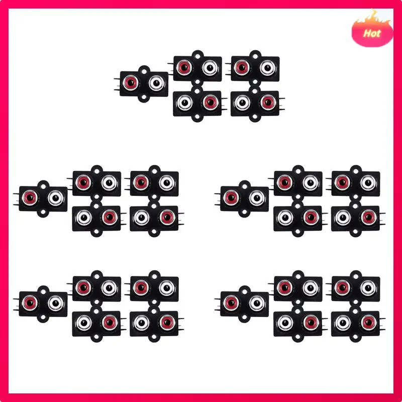 

AYHF 25Pcs PCB Mount 2 Position Stereo Audio Video Jack RCA Female Connector