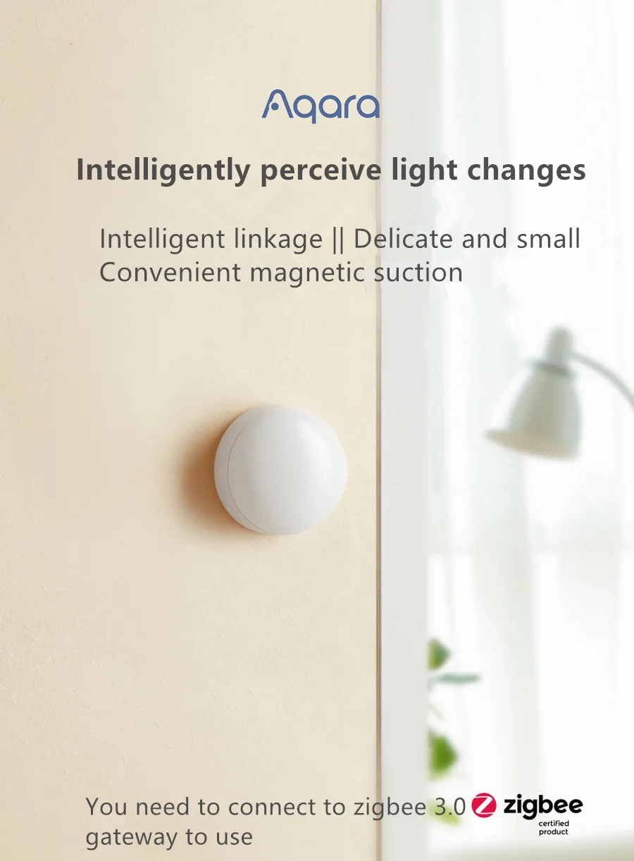 Aqara Matter Light Sensor T1 Brightness Sensor Zigbee 3.0 Automation Smart home Light Detector APP Control by Homekit Aqara home