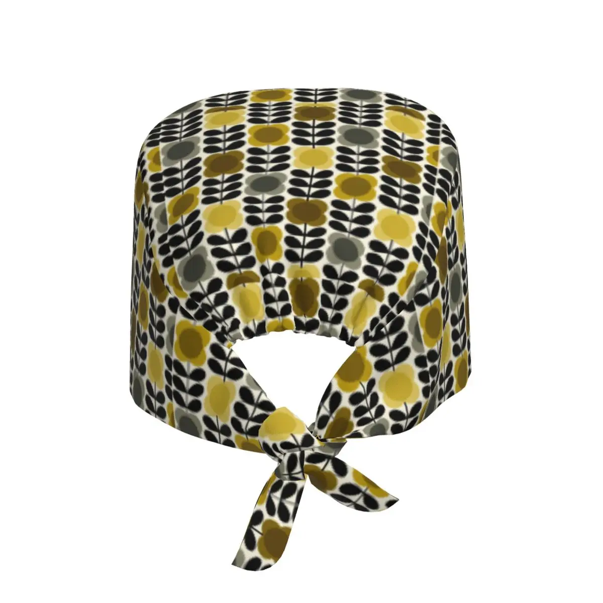 Orla Kiely Yellow Grey Spot Flower Stem Medical Staff Scrubs Hat Women Men Doctor Nursing Surgical Cap Scrub Caps