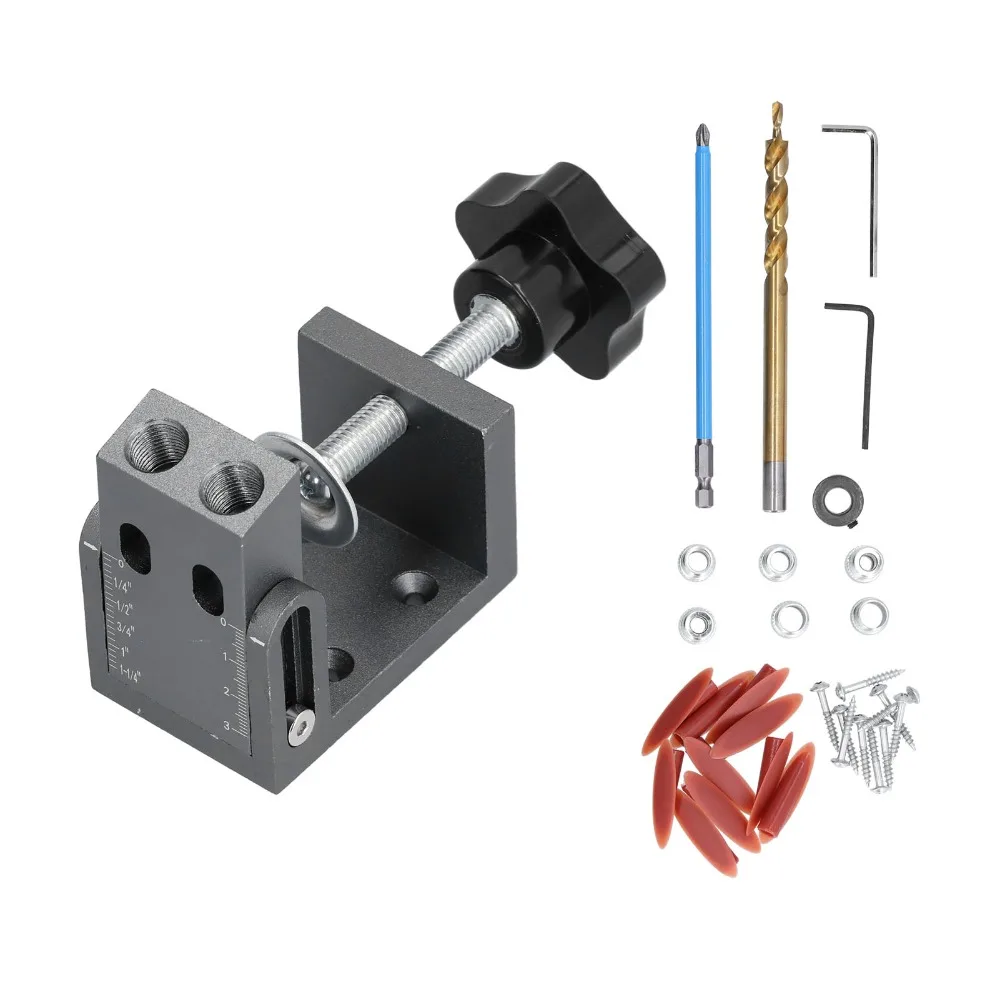 32PCS 15 Degree Oblique Hole Locator Aluminum Alloy Self Tightening Clamp Drill Locator Tool Wear Resistant High Strength